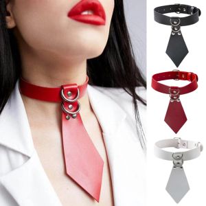 Clips 10Styles Adjustable Rivets Tie Collar Shape Choker Creative Punk Gothic Cosplay Party Club Necklace Jewelry Decorating Gift