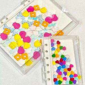 Fließendes Blumen/Herz -Binder -Notizbuch Hochwertiges DIY A5/A7 -Tagebuchbuchfarbe Transparent Cover Acryl Memo Note Studenten