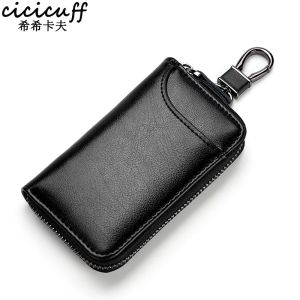 Wallets Genuine Leather KeyChain Unisex Key Bag Multifunction Organizer Wallet Holder Smart Housekeeper Car Small Key Case Keys Pouch