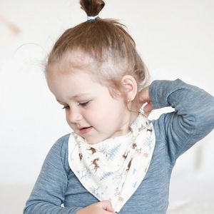 Merino Wool Bandana Bibs Baby Babador Feeding Smock Infant Burp Panos Saliva Toalha Acessório para comer