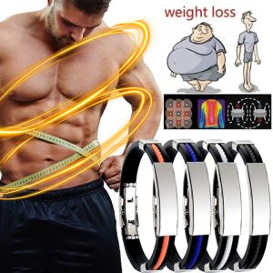 Bracelets Titanium Steel Detox Lymphunclog Wristband Men Silicone Bracelets For Energy Slimming Therapy Bracelet&Bangle Health CareJewelry