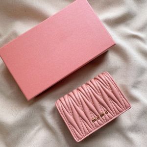 Miui Small Matelasse Nappa Leather Wallet Flap with Snap Closure Designer Woman Zipper Space Wallets Credit Card Slots Luxury Purse