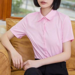 韓国の女性Sシャツファッションオフィスレディースストレッチピンクola1