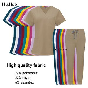 Pielęgniarka mundurek szpitala lekarz męskie bluzy pielęgniarskie spodnie unisex warsztaty mundury kosmetyczne spa ubrania robocze 240420