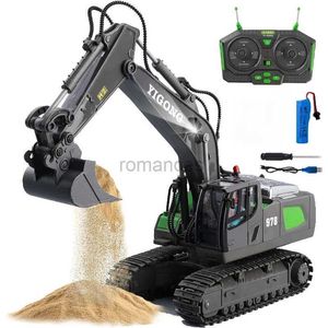 Electric/RC Car Remote Control Control Excvalente Construction Car Toys for Boys 11ch RC Excavator per regali di compleanno di Natale di 6-7 anni 8-12 anni 240424