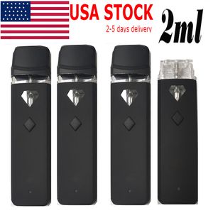 USA STOCK 2.0ml Vape Pen Preheating Disposable Buttons Pens Empty E-cigarette Vaporizer Ceramic Coil Thick Oil Snap in Tips Rechargeable 320mah Battery Custom Logo