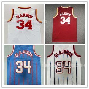 Rocket Jersey Football Oluwon 34 # Olajuwon Striped ricamato