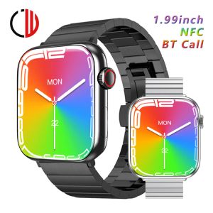 Zegarki 1,99 cala 2022 Nowy Smart Watch Man Woman NFC bezprzewodowe ładowanie Smartwatch 420*480 Bluetooth Call dla Android ios Huawei Xiaomi