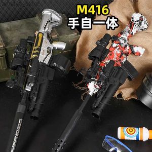 Gun Toys Toy Gun Patlama M416 Jel Ball Turuncu Fiş ve Double Dergisi Outdoor Interactive Ebeveyn-Çocuk Oyunları için. Aynı model (kamufle2404