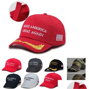 Parteihüße 2024 Donald Trump Cap Camouflage Baseball Caps machen Amerika wieder US -Präsidentschaftswahlhut 3D Stickerei Drop liefern Dhaxf