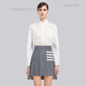 TB veckad kjol Classic Four Bar Gray College Style Design Ultra Short A-Line JK TB