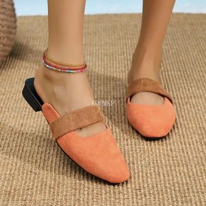 Sapatos casuais moda fivela strap bombeia sandálias amigas quadradas de dedo baillet de baile de salto baixo salto baixo stripper de dança exótica de dança exótica