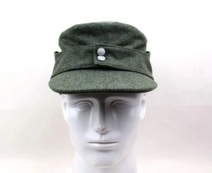 Caps WWII الضابط الألماني M43 WH EM Field Panzer Wool Cap Hat Green