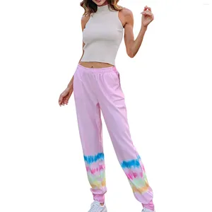 Pantaloni da donna a strisce stampato elastico tasche in vita casual pantaloni lunghi strade dritte y2k per donne