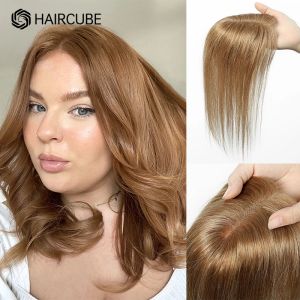 Topper 100% Remy Human Hair Toppers Haarclip in Spitze Basis mittlerer Teil Honigbraun goldenes menschliches Haar für Frauen mit dünner Haar