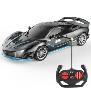 Carros 1:18 4 canais carros RC com luz LED 2.4g Radio controle remoto Cars Sports Car Carro Highpeed Drift Boys Toys for Children Gift