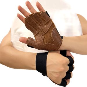 Handschuhe Leder -Fitnessstudio Gewicht Hebediode mit gepolsterten Palmgriffe -Trainingshandschuhen für Männer Frauen Gewichtheber Pull -Ups -Training