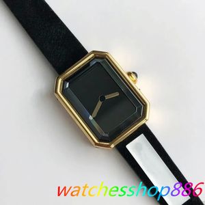 U1 Top AAA Classic Designer Watch Premiere Series Stylish women black gold sugar cube equipped Sapphire quartz movement Ultra Thin velvet texture rubber strap T468