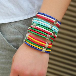 Braccialetti Charm Women Men National Flags Design Fucice Bracciale Football Fol Football Avvolgi il bracciale Colorful Braggley Lady Girl Jewelry Gift