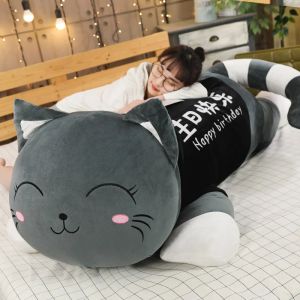 おもちゃ110cmビッグサイズ高品質のかわいい猫ぬいぐるみソフト漫画動物ぬいぐるみ人形ソファ枕クッションガールキッドバースデープレゼント