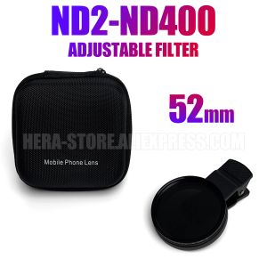 Filters 52MM ND Filter. ND2ND400 Universal Portable Camera Lens. Professional Neutral density Lens For iPhone Mobile Phone Smartphone