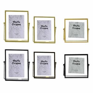 Frame Raccolta di cornici fotografiche Simple Metal Geometric Figura che mostra fotografie con copertina di vetro Include