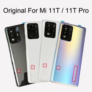 Frames 100% Original Glass Back For Xiaomi 11T 5G / 11T Pro 5G Battery Cover Door Back Housing Rear Case Replacement Parts +Camera Lens