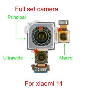 Moduler Ny fullständig uppsättning bakre kamera för Xiaomi MI 11 Principal Ultrawide Macro Camera Module Flex med optisk bildstabilisator