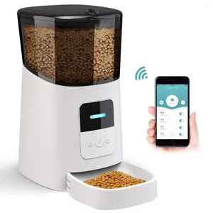 Dog Apparel Tuya Cat Smart Pet Feeder WiFi Mobiltelefon App Remote Control Microchip Automatic With 6L