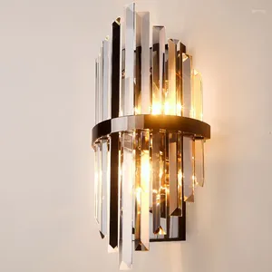 Wall Lamp Modern Personality Luxury Crystal Sconces Bedside Bedroom Living Room Lights For Home Restaurant E14 Led