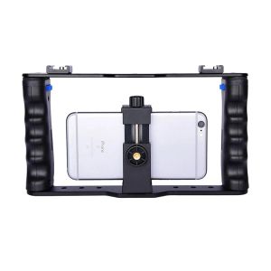 Gimbal Yelangu Smartphone Video Rig Filmmaking Vlogging Rig Cage Stabilizer för mobiltelefon Samsung Huawei iPhone XS Max XR X 8 7 Plus