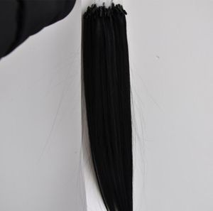 Good feedback 100 Human Remy Hair 12quot22quot 1g s 100sset Natural Black Color 1B Micro Loop Ring Hair extension5561209