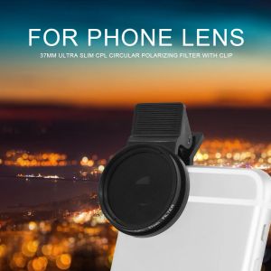 Filtreler 37mm Ultra İnce Telefon Lens Portre Portre Telefon Kamera Lensi CPL Circular Polarizasyon Polarizör Filtresi Klip