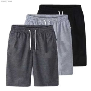 Men's Shorts Mens sports pocket solid drawstring board dry beach shorts summer tight pants zippered loose H240424