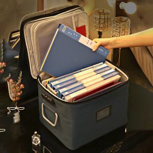 Libes Bolsa de organizador de documentos de grande capacidade com bloqueio caixa de armazenamento de viagens por portátil para uma caixa de multifuncional importante para arquivos