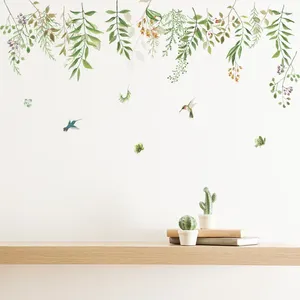 Adesivos de parede adesivos de parede de quarto vinilos decorativos muraux planta linguagem de flor wand aufkleber adesivos de parede