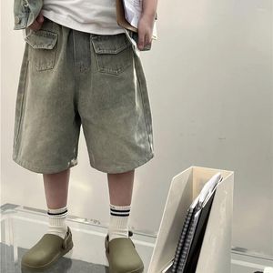 Shorts Kids Clothes Boys Denim 2024 Summer Light Blue Green Pocket Fashionable Casual Cool For And Girls