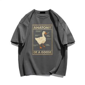 Goose Anatomy Funny Duck Graphic Gamer Retro Mens Black Tshirt Gothic Ullzang Street Plus Size Womens 240412
