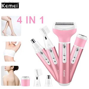 Epilator Lady Shaver Epilator Wholesale Kemei KM-6637 4 IN1 Elektriskt hårborttagning Epilator Electric Shaver for Women D240424