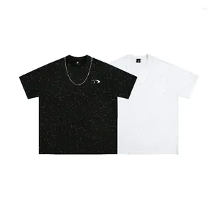 Herrtröjor M-2XL! American Style High Street Starry Necklace Splicing Short Sleeved T-shirt för sommaren 2024