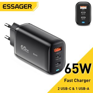 Laddare Essager 65W GAN USB Typ C -laddare för bärbar dator PPS 45W 25W snabb laddning för Samsung QC3.0 PD3.0 för iPhone14 13 Pro -telefonchagrar