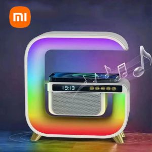 Control Xiaomi Lamp Wireless Night Light Alarm Clock Bluetooth Speaker 15W Wireless Charging for iPhone Android Bedroom Decoration