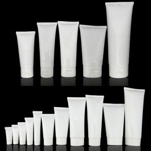 ボトル100pcs 10ml/20ml/30ml/50ml/80ml/100ml白いプラスチックPE空のソフトチューブ化粧品クリームローションシャンプーボトルトラベルゲルコンテナ