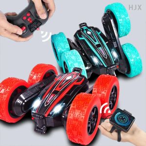 Cars Gesture Sensing Rc Stunt Car Drift Remote Dual Control Deformation Vehicle Model Roll Light Flip Electric Children Toys Kids Boy