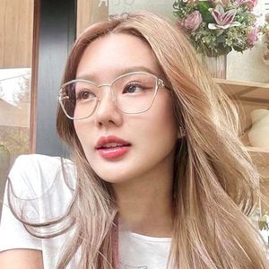 women mens sunglasses 24 Miao mm53UV Fashion Glasses Frame Flat Mirror Gold Metal Lens Optical Anti Blue Light chenel