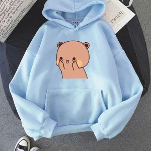 Polos Bubu Dudu Panda Bear Hoodie Cartoon Liebe dich Paar Sweatshirt süßer Druck 2022 Herbst Oneck lässig Harajuku Frau Kapuze mit Kapuze