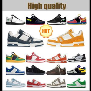 Scarpe casual uomini bassi da donna blocco colore nero bianco blu verde in pelle scamosciata da uomo allenatori da donna sneaker sportive per esterni camminando di lusso di alta qualità spedizione veloce