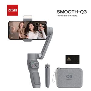 Gimbals ZHIYUN SMOOTH Q3 3Axis Phone Gimbal Flexible Handheld Stabilizer With Fill Light for Smartphone iPhone Xiaomi Huawei Android