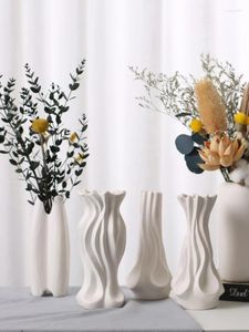 VASSE DEGIONE VASE Ceramica Simpuca stanza Fiore vento vegetariano In casa Nordic Burning Creative Weerretion Decorazione bianca