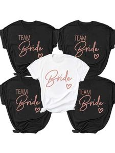 T-shirt femminile Team Women Team Bride T-shirts 2022 Black Hen Party Bachelorette Party White Grey Girl Girl Wedding Female Tops Tops 240423